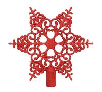 Fiocco di neve rosso traforato, picco dell'albero di Natale, a punta 20 cm