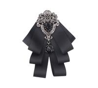 Fiocco di seta Bowtie Spilla Pin Matrimonio Cristallo Strass Bowknot Clip Camicia Jabot Collare Pre Legato Cravatta Bowknot Spilla Cravats, One Size, come descritto