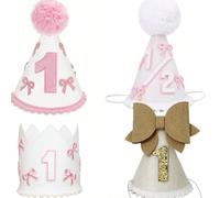 Fiocco di stile Ins, cappello per il 1° compleanno/mezzo anno del bambino, adatto per il 1° compleanno del piccolo gattino selvatico, corona per il compleanno di "Happy Camper", decorazione per feste 