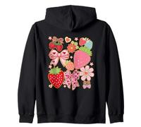 Fiocco fragola cuore fiore carino stile kawaii Felpa con Cappuccio