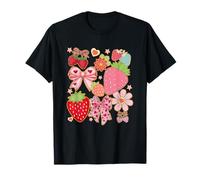 Fiocco fragola cuore fiore carino stile kawaii Maglietta