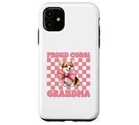 Fiocco in civetta rosa con cagnolino Proud Corgi Grandma Nana Custodia per iPhone 11