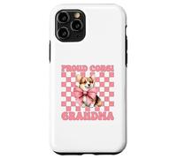 Fiocco in civetta rosa con cagnolino Proud Corgi Grandma Nana Custodia per iPhone 11 Pro