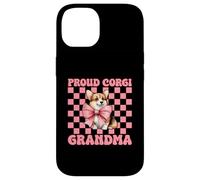 Fiocco in civetta rosa con cagnolino Proud Corgi Grandma Nana Custodia per iPhone 14
