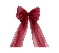 Fiocco in rete velata, 200 cm, elegante, grande, decorazione (bordeaux) | per materiale premium per organza, consistenza leggera, per una splendida per impatto visivo, per un arredamento versatile