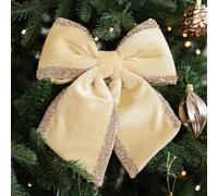 Fiocco in tessuto lucido per albero di Natale multicolore accenti decorativi per eventi e feste (beige-S)