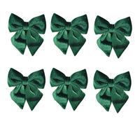Fiocco in velluto verde cm 19 set 6 per decorazioni addobbi natalizi per albero
