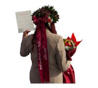 Fiocco Laurea Personalizzabile - Ricamato - Stampato - Nome e Data - Fiocco in Raso Artigianale Laurea - Pri Frog - Idea Regalo - Handmade - Made in Italy - Artigianale