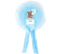 Fiocco Nascita Bimbo Azzurro Coccarda Nascita Esterno Fiocco Orsetto Bambino con Nome Scrivibile Decorazione Bomboniere Nascita Battesimo da Appendere Porta Finestra (Blu)