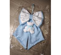 FIOCCO NASCITA BIMBO CON NOME PERSONALIZZATO - ORSETTO AZZURRO BIANCO