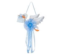 Fiocco nascita Cicogna intermedia pvc e poliestere (50x80cm) Azzurro CI IA