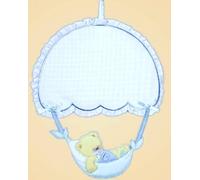 Fiocco nascita da ricamare azzurro