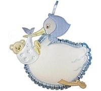 Fiocco Nascita da Ricamare forma Cicogna colore Azzurro