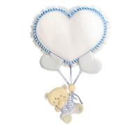 FIOCCO NASCITA PALLONCINO CUORE 29X23 CM (AZZURRO)