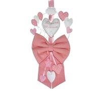 Fiocco Nascita Rosa PERSONALIZZATO con NOME Ricamato Made in Italy