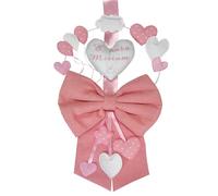 Fiocco Nascita Rosa PERSONALIZZATO con NOME Ricamato Made in Italy Micocca Baby