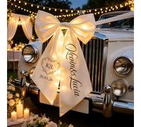 Fiocco Nastro Di Raso Per Auto Da Matrimonio Personalizzato, Grande Fiocco | Decorazione Per Auto Per La Fuga Romantica Degli Sposi, Accessorio Per Foto Di Matrimonio