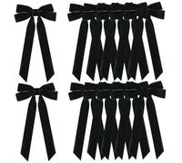 Fiocco Natalizio, 12 Pezzi Fiocchi Natalizi Preformati Eleganti Fiocchi in Velluto Ornamenti per Albero, Ghirlanda, Ghirlanda, Festino, Scala, Camino, Verde Scuro