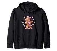 Fiocco Natalizio Dabbing Gingerbread Coquette Girl Rosa Leopardato Felpa con Cappuccio