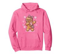 Fiocco Natalizio Dabbing Gingerbread Coquette Girl Rosa Leopardato Felpa con Cappuccio