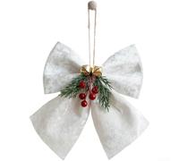 Fiocco natalizio in stile coreano, decorazione 3D in velluto rosso per albero, ghirlanda e caminetto, elegante decorazione natalizia con Natale tradizionale (medie dimensioni)