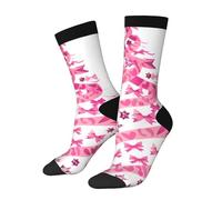 Fiocco Natalizio Per La Lotta Contro Il Cancro Al Seno Donna Uomo Calzini Sportivi Traspiranti Calze Da Trekking Leggeri Calzini Termici Per Corsa Escursionismo Sport