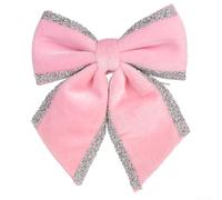 Fiocco natalizio scintillante per decorazioni creative pezzo unico in tessuto perfetto per migliorare la gioia di ogni occasione (rosa-L)