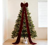 Fiocco ornamentale da appendere all'albero di Natale in velluto realizzato in morbido tessuto con design classico a fiocco e costruzione per esposizione stagionale (medio)