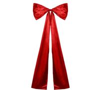 Fiocco per albero di Natale 19, 7x46, 1 Morbido fiocco per albero di Natale a coda lunga Ornamenti decorativi da appendere per lo sfondo della parete della porta festa Rosso