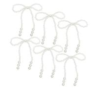 Fiocco per albero di Natale | 6 pezzi di glitter | fiocchi per albero con perle finte, decorazioni natalizie, per soggiorno, parete, finestra, mensola per caminetto, mensola per matrimonio, ghirlanda