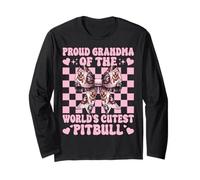 Fiocco per Cani Pitbull con Scritta Proud Grandma of The World's Cutest Maglia a Manica