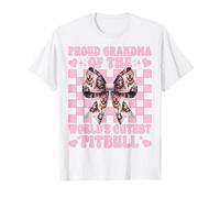 Fiocco per Cani Pitbull con Scritta Proud Grandma of The World's Cutest Maglietta