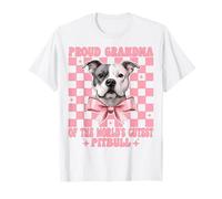 Fiocco per Cani Pitbull con Scritta Proud Grandma of The World's Cutest Maglietta