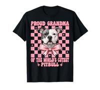 Fiocco per Cani Pitbull con Scritta Proud Grandma of The World's Cutest Maglietta