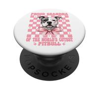 Fiocco per cani Pitbull con scritta "Proud Grandma Of The World's Cutest PopSockets PopGrip Adesivo