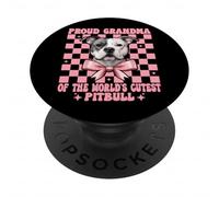 Fiocco per cani Pitbull con scritta "Proud Grandma Of The World's Cutest PopSockets PopGrip Adesivo