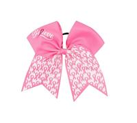 Fiocco per capelli da 17,8 cm, per la sensibilizzazione sul cancro al seno, fiocco rosa per cheerleader da donna, elastico per capelli, elastico per coda di cavallo, accessori per capelli per il mese