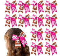Fiocco per capelli da cheerleader con fiocco rosa per la consapevolezza del cancro al seno, 17,8 cm, accessorio per capelli (C)