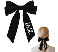 Fiocco per capelli da sposa, accessorio per capelli con nastro di velluto nero, clip per addio al nubilato clip a coccodrillo per donne sposa per essere addio al nubilato forniture per feste