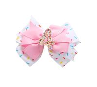 Fiocco per capelli di compleanno per bambine 1 2 3 4 5 6 anni decorazioni per coriandoli gelato festa accessori per capelli rosa per quattro 4° compleanno