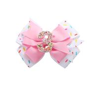 Fiocco per capelli di compleanno per bambine 1 2 3 4 5 6 anni decorazioni per coriandoli gelato festa accessori per capelli rosa per 3° compleanno