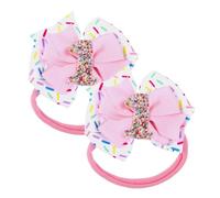 Fiocco per capelli di compleanno per bambine, con coriandoli per il primo compleanno, fermaglio per capelli a tema gelato per bambine, accessori per capelli rosa, con fiocco per il primo compleanno