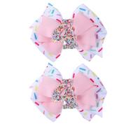 Fiocco per capelli di compleanno per bambine, decorazioni per il 4° compleanno per ragazze, fermagli per capelli a tema gelato, accessori per capelli rosa, per 4° compleanno