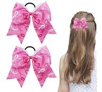 Fiocco per capelli per cancro al seno - 2 pezzi rosa fascia elastica per la consapevolezza del cancro al seno, articoli grandi, decorazioni per cancro al seno in rosa e per la ricognizione,