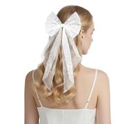 Fiocco per capelli ricamato con scritta "Bride to Be", in tulle e perle, accessorio per addio al nubilato, regalo di fidanzamento