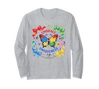 Fiocco per consapevolezza dell'autismo Farfalla Coquette Arco retrò autismo Maglia a Manica