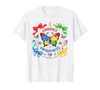 Fiocco per consapevolezza dell'autismo Farfalla Coquette Arco retrò autismo Maglietta