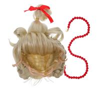 Fiocco Per Parrucca Bionda Parrucche Con Treccia Riccia Divertenti Wig Carnival