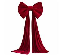 Fiocco Per Puntale Per Albero Di Natale, 50,8 X 38,1 Cm, Extra Large, In Velluto Rosso, Con Sentiero Lungo 3 M, Decorazione Della Parte Superiore Dell'albero Di Natales Per Il Natale