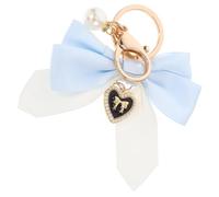 Fiocco portachiavi borsa fiocco portachiavi portafoglio portachiavi per chiavi auto donna carino decorazione chiave zaino, Blu, 12.80X9.80X2.00CM